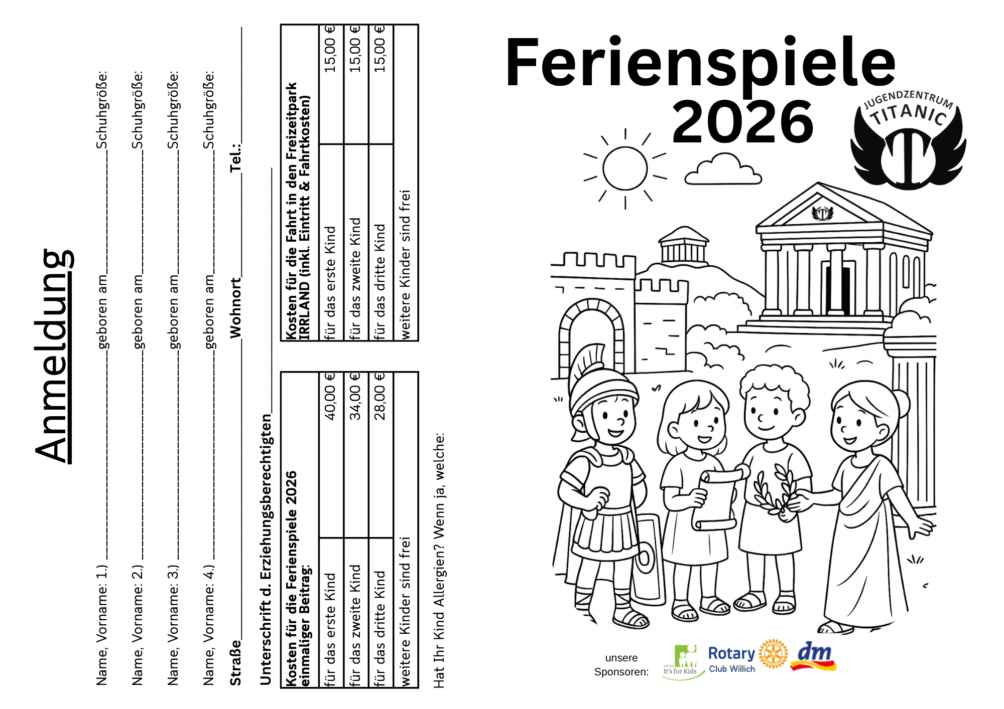 Ferienspielanmeldung 2026 (c) TITANIC