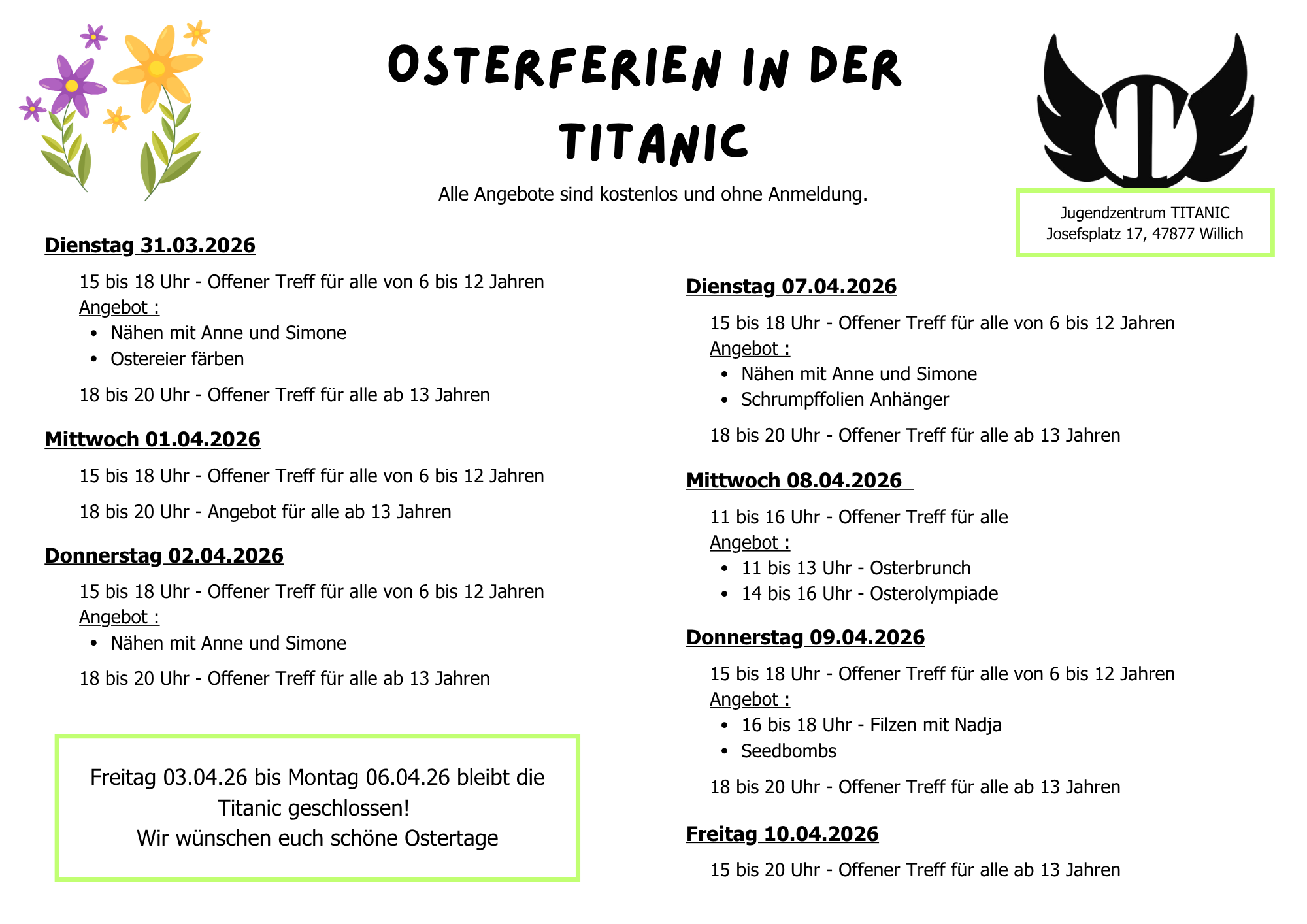 Ostern 2026 (c) TITANIC